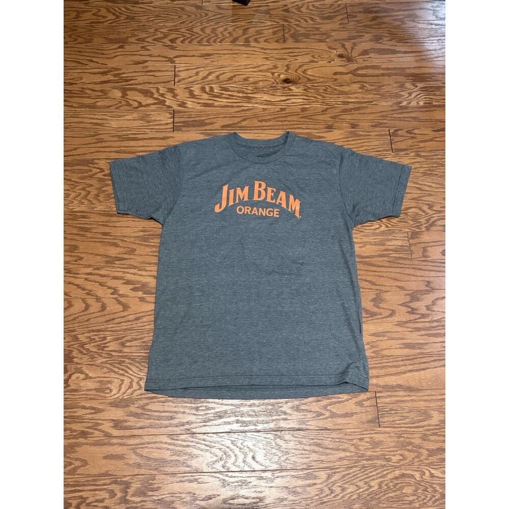 Limited Edition Jim Beam Orange Whiskey Men's Gray Short Sleeve T-Shirt, Sz M